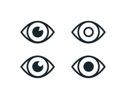 eye icons set, black on a white background vector