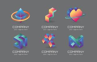 Futuristic 3D Abstract Logo Template vector