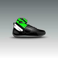 design of drag race shoes with gravis racing vector motif