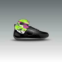 diseño de zapatos de carreras de arrastre con motivos de vectores de carreras gravis