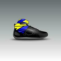 design of drag race shoes with gravis racing vector motif