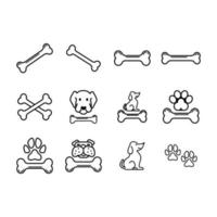 Dog bone icon set vector