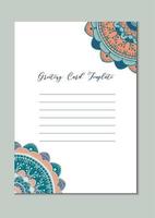 Mandala vintage template card vector