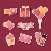 Valentine Sticker Set vector