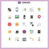 25 User Interface Flat Color Pack of modern Signs and Symbols of chat school blow people class Editable Vector Design Elements