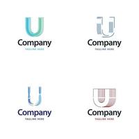 Letter U Big Logo Pack Design Creative Modern logos design for your business vector