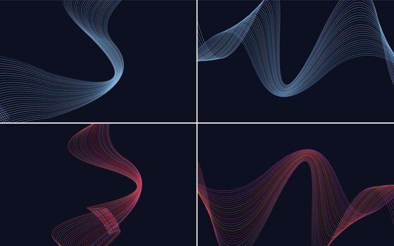 Collection of geometric minimal lines pattern set vector