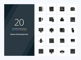 20 Device And Development Solid Glyph icon for presentation vector