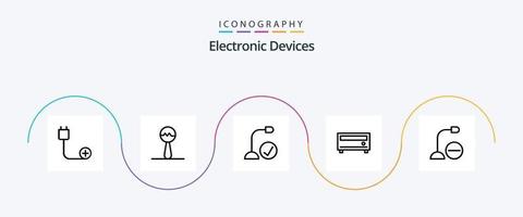 Devices Line 5 Icon Pack Including devices. p. computers. media. hardware vector