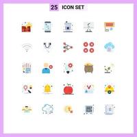 25 Thematic Vector Flat Colors and Editable Symbols of adapter imac weather device computer Editable Vector Design Elements
