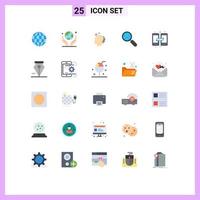 Modern Set of 25 Flat Colors and symbols such as connection search imagination internet process Editable Vector Design Elements