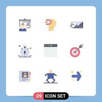 Pictogram Set of 9 Simple Flat Colors of app bell lead time alarm Editable Vector Design Elements