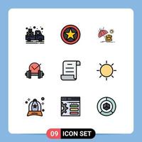 9 Thematic Vector Filledline Flat Colors and Editable Symbols of document dumb rank healthcare season Editable Vector Design Elements