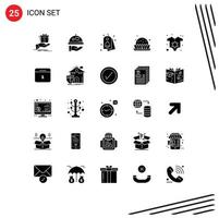 Universal Icon Symbols Group of 25 Modern Solid Glyphs of baby pie heart food nature Editable Vector Design Elements