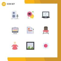 Universal Icon Symbols Group of 9 Modern Flat Colors of monitor dashboard shop laptop device Editable Vector Design Elements