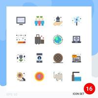 16 Universal Flat Color Signs Symbols of development tools design production mosque fan toy Editable Pack of Creative Vector Design Elements