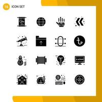 16 Creative Icons Modern Signs and Symbols of document space golve astronomy chevron Editable Vector Design Elements