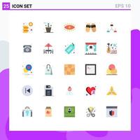 Universal Icon Symbols Group of 25 Modern Flat Colors of structure sauna plant woman design Editable Vector Design Elements