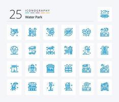 Water Park 25 Blue Color icon pack including water. water. no. beach ball. park vector