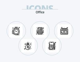 paquete de iconos de línea de oficina 5 diseño de iconos. parte delantera. encimera. negocio. empleado. negocio vector