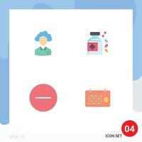 Universal Icon Symbols Group of 4 Modern Flat Icons of outsource tablet management resource media Editable Vector Design Elements