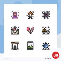 9 Creative Icons Modern Signs and Symbols of face animal medical message email Editable Vector Design Elements