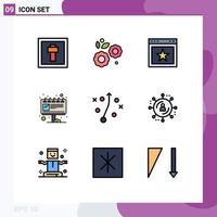 Set of 9 Modern UI Icons Symbols Signs for plan ad article marketing advertisement Editable Vector Design Elements