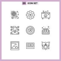 9 Creative Icons Modern Signs and Symbols of diagram analytics death profile businessman Editable Vector Design Elements