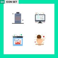 4 Thematic Vector Flat Icons and Editable Symbols of battery test tube phone online experiment bar Editable Vector Design Elements