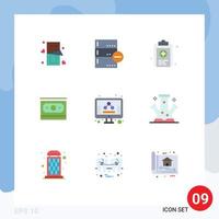 Set of 9 Modern UI Icons Symbols Signs for business money delete dollar test Editable Vector Design Elements