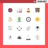 Modern Set of 16 Flat Colors Pictograph of interior drawer person decor engineer Editable Pack of Creative Vector Design Elements