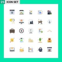 Universal Icon Symbols Group of 25 Modern Flat Colors of celebration sync process internet file Editable Vector Design Elements