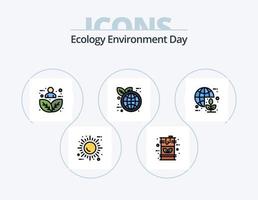 Ecology Line Filled Icon Pack 5 Icon Design. energy. green. nature. earth. green leaf vector