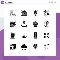 Set of 16 Commercial Solid Glyphs pack for up down money dollar sign dollar valentine Editable Vector Design Elements