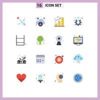 16 Thematic Vector Flat Colors and Editable Symbols of game gear malware flask coins Editable Pack of Creative Vector Design Elements