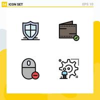 Universal Icon Symbols Group of 4 Modern Filledline Flat Colors of internet devices security commerce hardware Editable Vector Design Elements