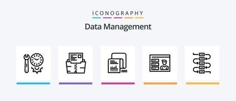 Data Management Line 5 Icon Pack Including zip. shopping. web. document. tools. Creative Icons Design vector