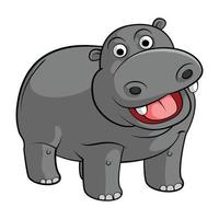 ilustración de hipopótamo de dibujos animados vector