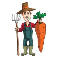 Carrot Gardener Illustration vector