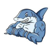 Strong Shark Mascot Illustration vector