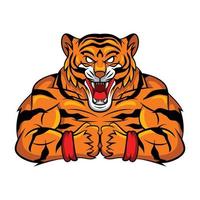 Tiger Strong Mascot Vector