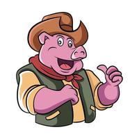 Cowboy Pig Illustration vector