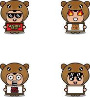 vector cute cartoon character gopher animal mascot costume set summer sale bundle collection