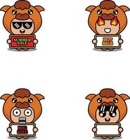 vector cute cartoon character camel animal mascot costume set summer sale bundle collection