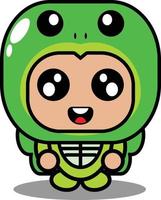 cartoon character vector illustration of cute turtle animal mascot costume