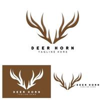 Deer Antler Logo, Antler Icon Illustration, Christmas Santa Animal Vector, Brand Design vector