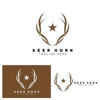 Deer Antler Logo, Antler Icon Illustration, Christmas Santa Animal Vector, Brand Design vector