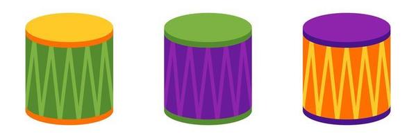 Drum in flat style isolated vector