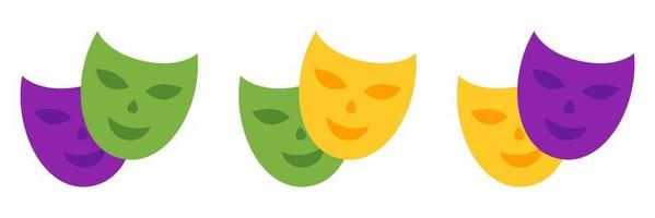 Mask Happy Sad in flat style isolated vector