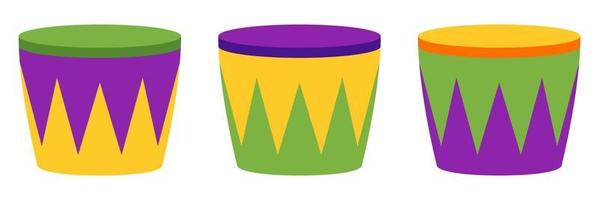 Drum in flat style isolated vector